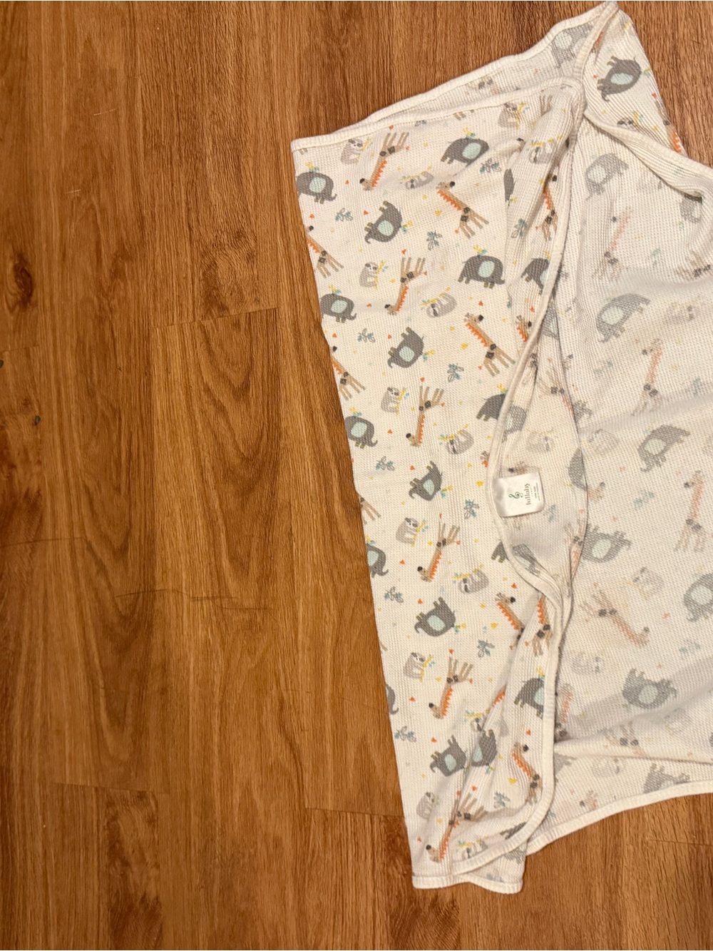 Kids Animal Print Pajama Blanket - White with Gray and Orange Motifs